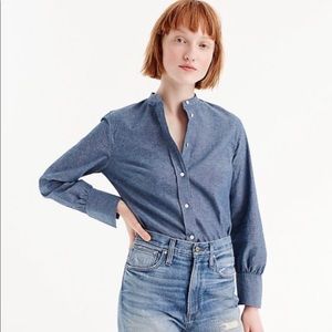 J. Crew Stretch Perfect Chambray Button Bodysuit